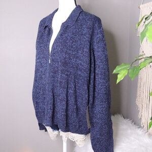 Vintage | 1990's Cotton Zip Up Long Sleeve Sweater XL‎